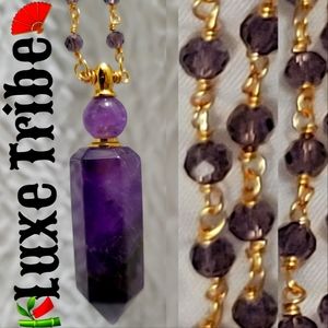 🎋Aviva Stanoff Gemstone Essential Oil Bottle Pendant Necklace